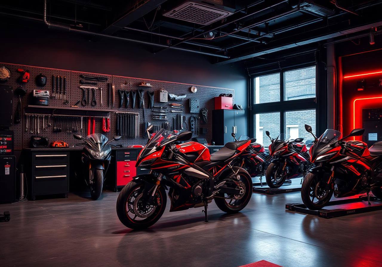 Premium bike workshop floor at WheelNation in Vikas Nagar, Lucknow